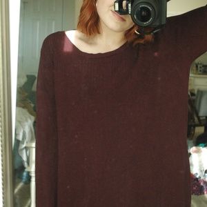 New York and Company Burgundy Asymmetrical Tunic